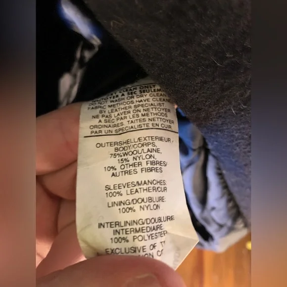 Saxon Leather Ltd. Bomber Jacket, XL, Leather Arms/Wool Blend, TBS Superstation - Picture 3 of 4